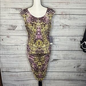 Jennifer Lopez Pink and Yellow Mini Dress